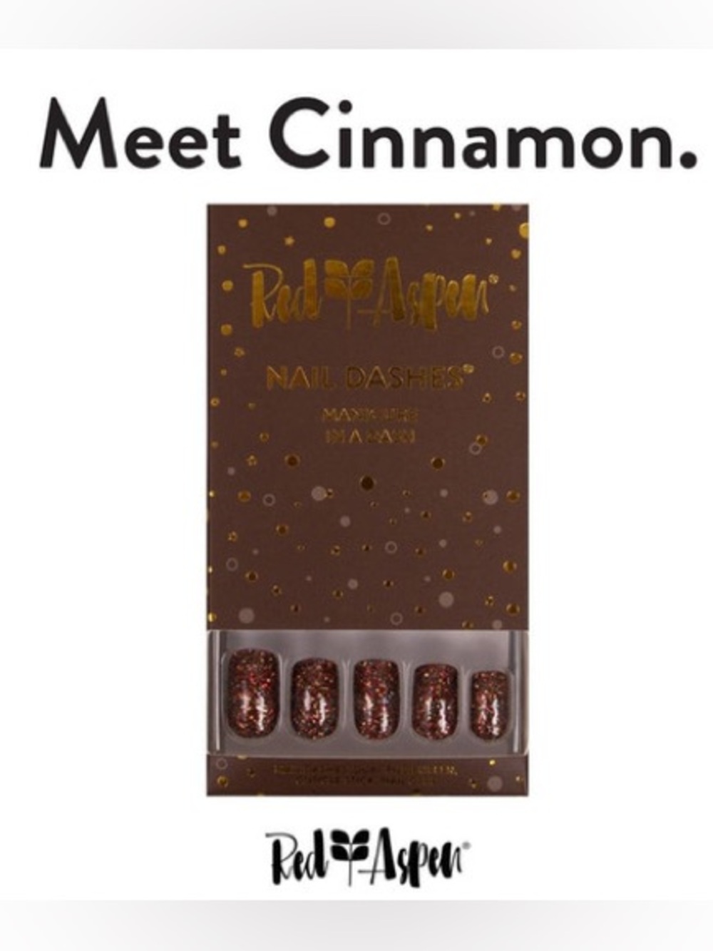 NIB Red Aspen Cinnamon + Cloves Press-On Nail Dashes
